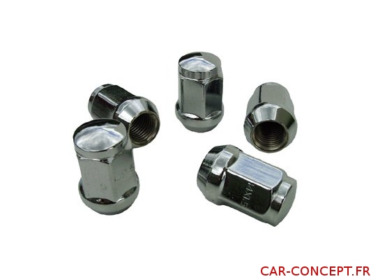 Ecrou de jante conique chrome M14X150 (l'unité) (cox, combi...)